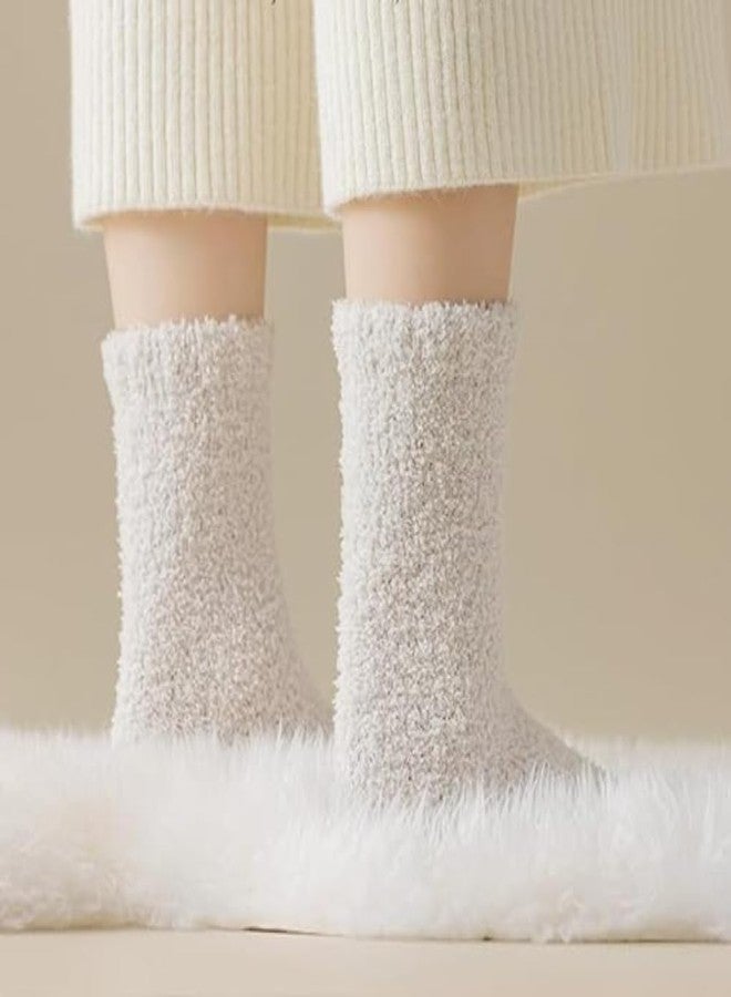Sumleno Women Fuzzy Socks Warm Cozy Fluffy Socks Aesthetic Thick Fleece Thermal Slipper Socks for Winter Christmas Gifts (Muticolor -7 Pairs,One Size) - Image 3